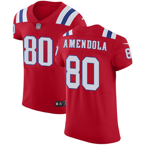 Nike Patriots #80 Danny Amendola Red Alternate Men's Stitched NFL Vapor Untouchable Elite Jersey - Click Image to Close